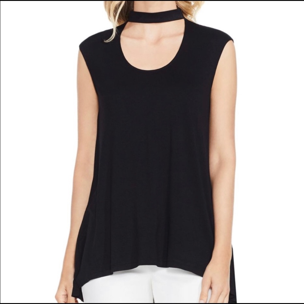 VINCE CAMUTO Top - Black - Choker Neck - L - NWT